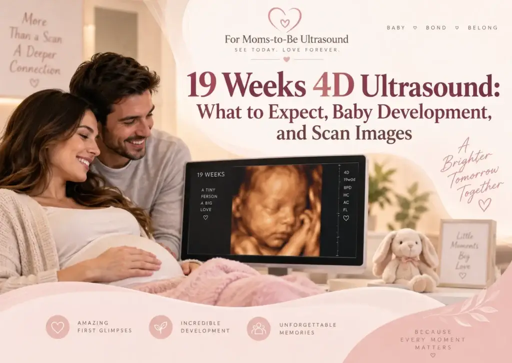 19 weeks 4D ultrasound scan showing baby's face and features